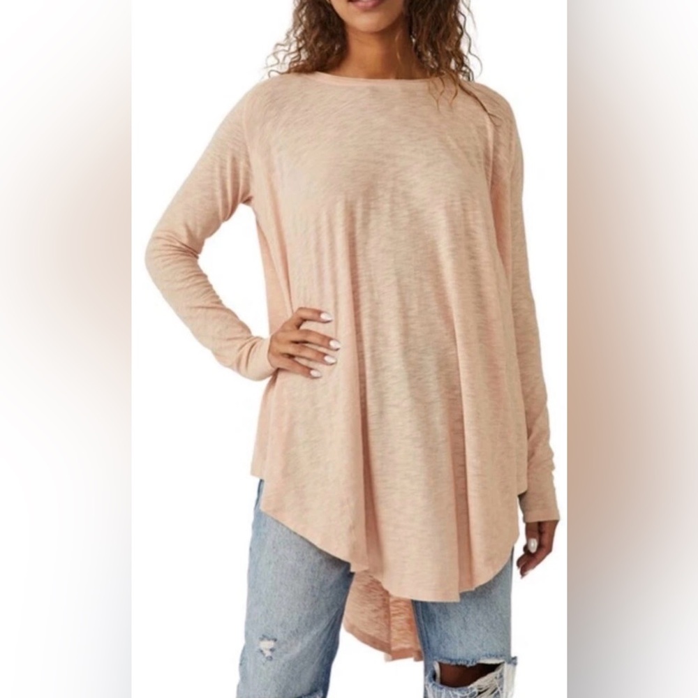 We The Free Women’s Aria Trapeze Top In Misty Mink Pink Long Sleeve Flowy Medium